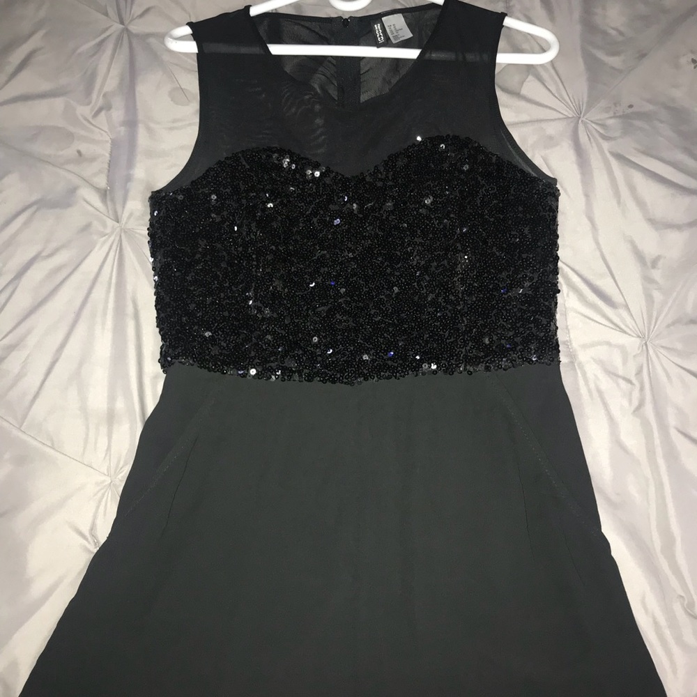 Sequined black romper